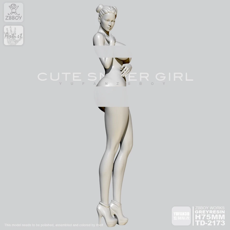 1/24 Resin Figure Kits Angel beautiful girl resin Model Self-assembled 75mm TD-2173 | Игрушки и хобби