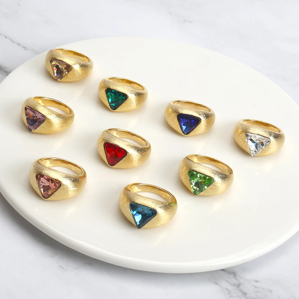 Кольца TIRIM с цветным основным камнем винтажное Стильное кольцо Swarovski Crytal для