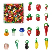 200pcsbox fruit vegetables handmade lampwork beads and pendants for jewelry making diy necklaces bracelets earrings decorate