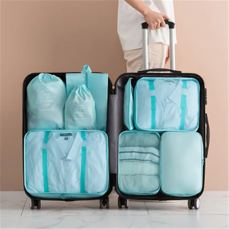 

8 шт., дорожная Домашняя одежда, одеяло, сумка для хранения, набор, органайзер, обувь, перегородка, аккуратный гардероб, чемодан, упаковка, пак...