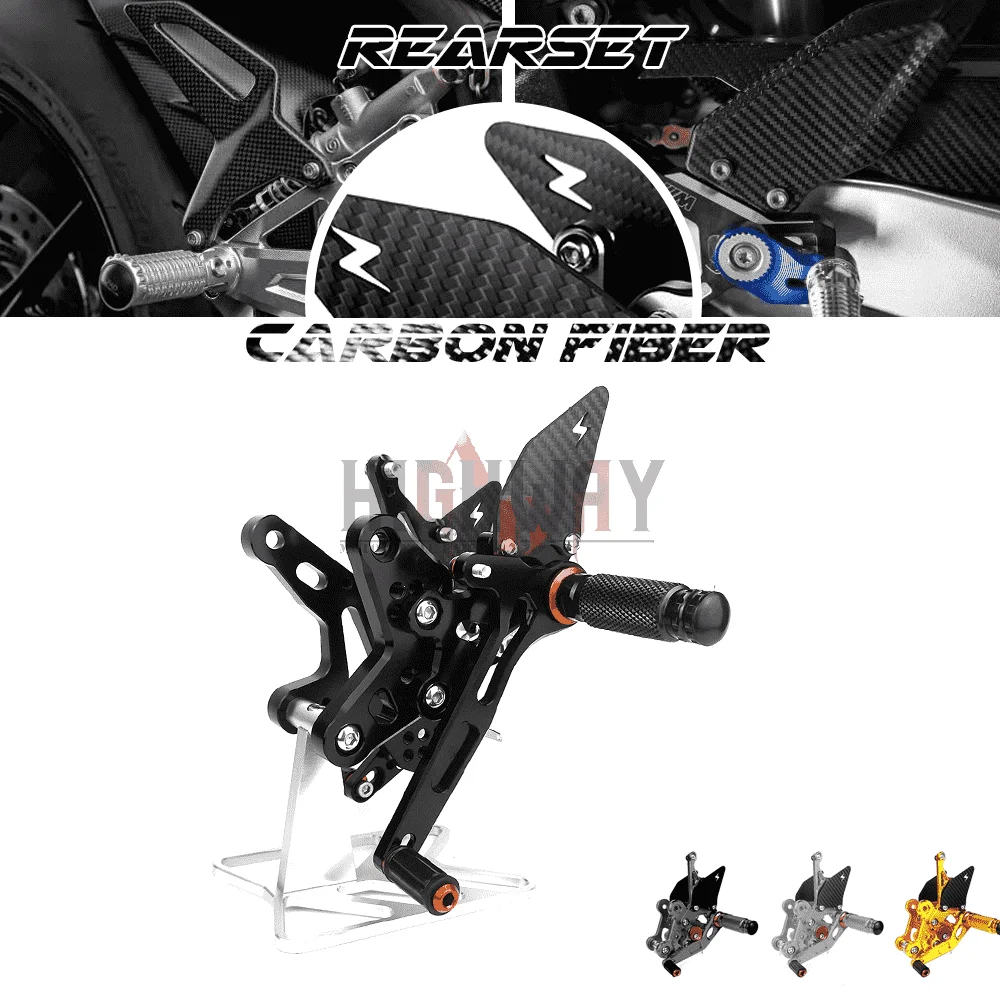 

Motorcycle CNC Aluminum Carbon Rear Set Footrest Rearset Accessories For KAWASAKI Z400 NINJA400 EX-400