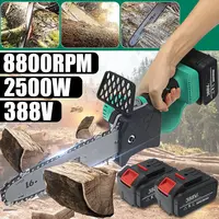 388V 10 Inch Electric Saw Cordless Chainsaw 2500W With 2PC Li-ion Battery Brushless Motor Rechargeable Woodworking Tool EU Plug