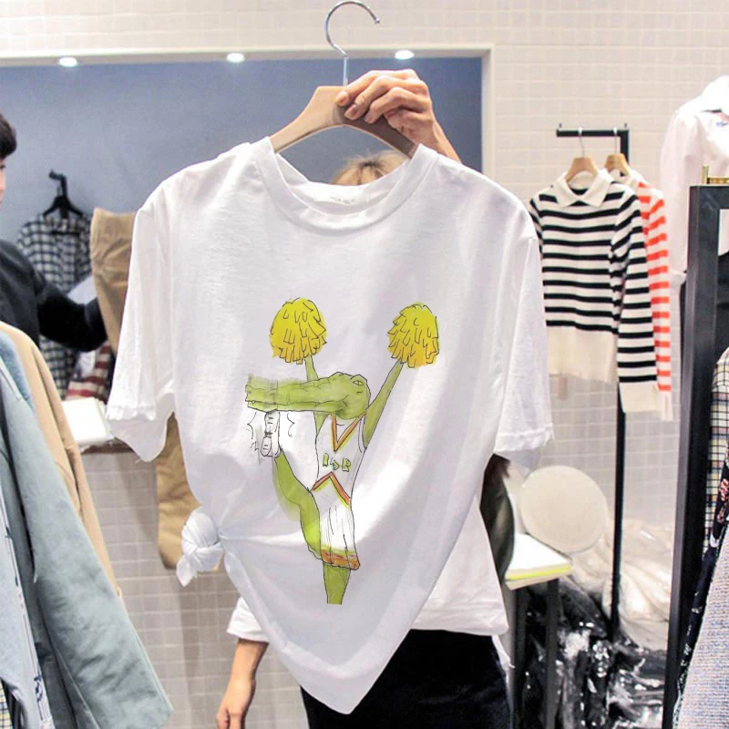 Женская Винтажная Футболка Vogue серии Мистер крокодил Жираф не может это сделать