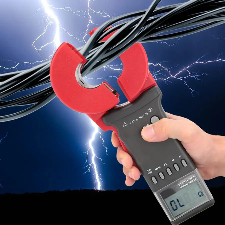 Тестер сопротивления зажим ETCR2100A + цифровой тестер заземления с зажимом на земле
