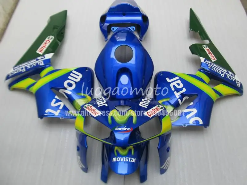 Кузов мотоцикла # blue movistar Коронки HONDA CBR600RRF5 2003 2004 комплект обтекателей впрыска