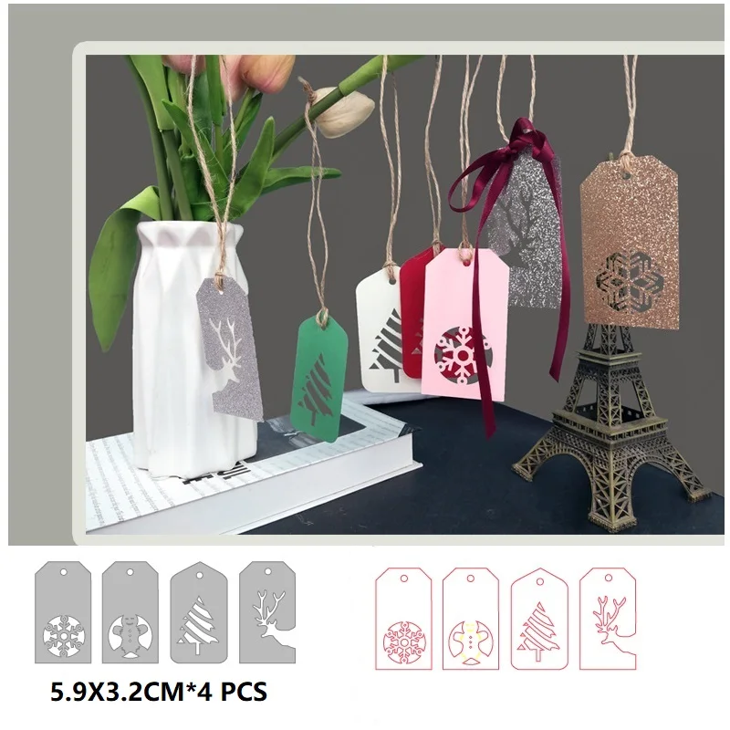 

Рождественские этикетки, металлический трафарет, шаблон для самостоятельного тиснения, бумаги, фотоальбома, открыток, оленя, снежинки, высе...