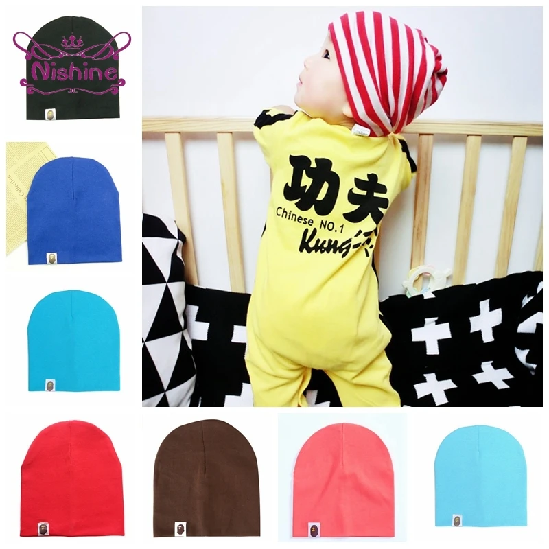 

Nishine 19*21 см; Мягкая и удобная обувь, вязаные, в полоску, для детей ясельного возраста эластичные шапки осень-зима двойной Слои теплая шапка для новорожденного шапки