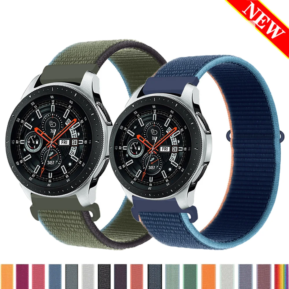 Ремешок нейлоновый для Samsung Watch 3 45/46/42 мм/correa Galaxy active 2 Gear S3 браслет Huawei watch GT 2e pro 20/22