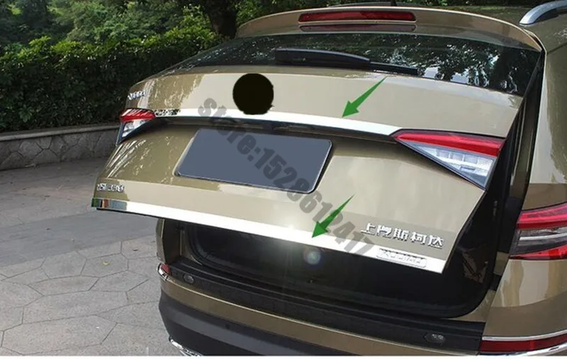 

For Skoda Kodiaq 2017-2019 Stainless Steel Rear Tail Trunk Gate Molding Cover Trim 2pcs Car Styling accessories!