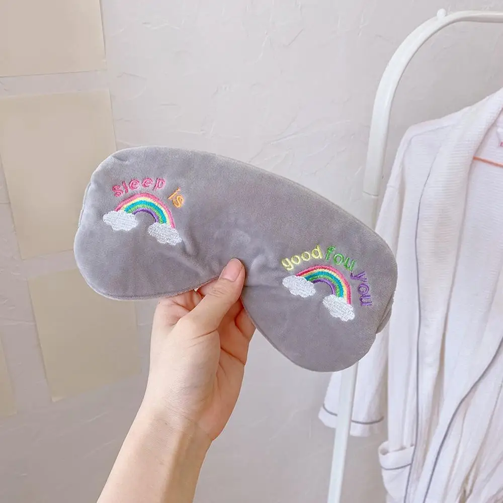 1 шт. мультяшная маска для сна плюшевые тени глаз новая Радужная подходит