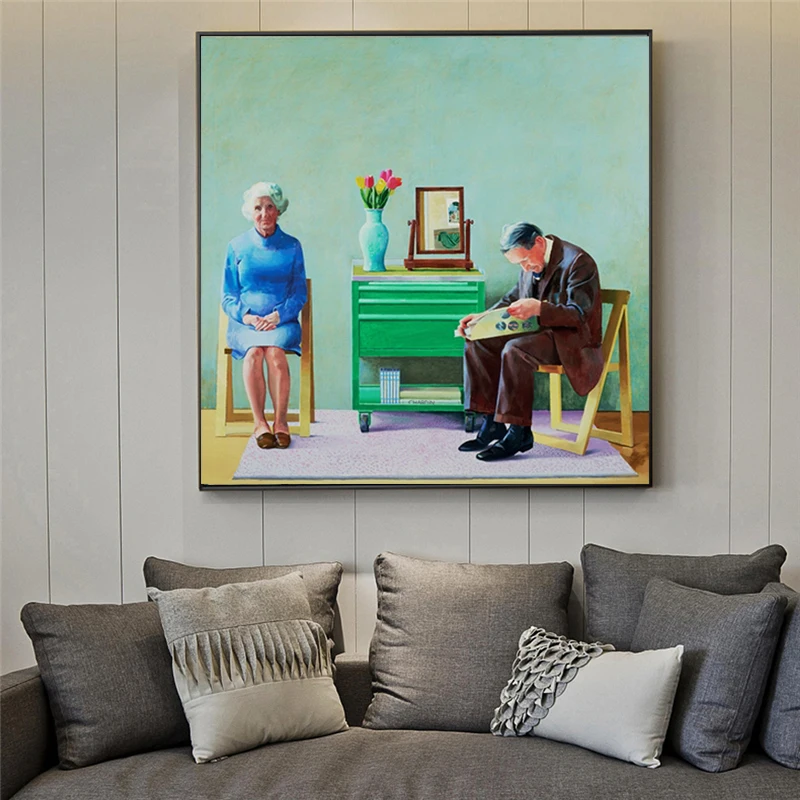 Современная Картина на холсте влюбленные пары Дэвид хокни мои родители картина