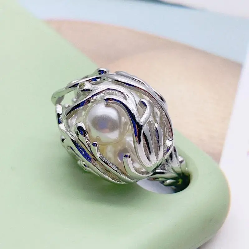 Новинка 2020 креативное увеличенное кольцо из белого золота с 925 морскими
