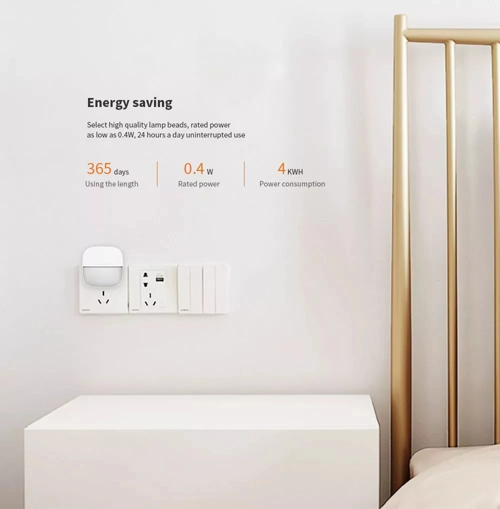 Mijia Yeelight YLYD09YL квадратный с регулируемым светом умный датчик ночного света Ультра-низкое энергопотребление AC220V