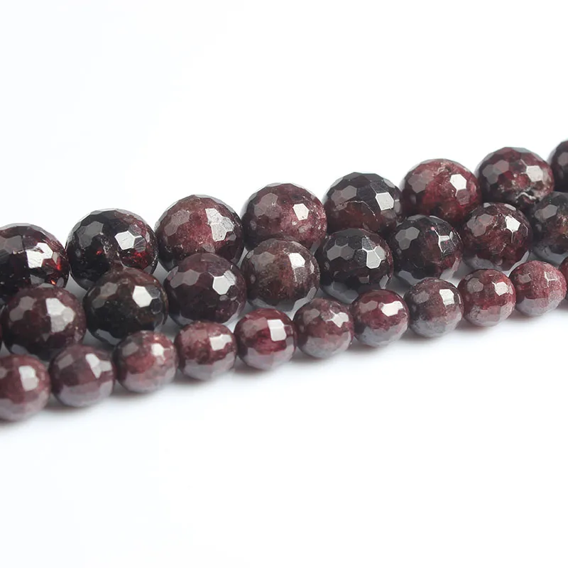 Ланьли натуральный ювелирные изделия из жемчуга 6/8/10 мм винно-красный гранат