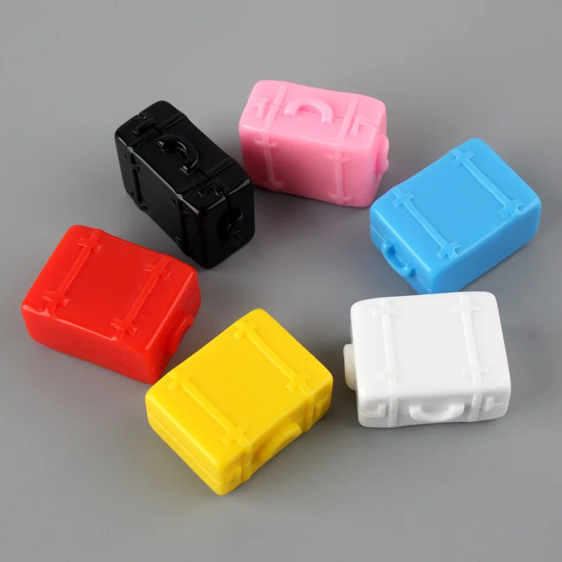 

6pcs 25*30*13mm Resin Mixed Color Travel Luggage Charms For DIY Decoration Keychain Bag Pendants Jewelry Accessories