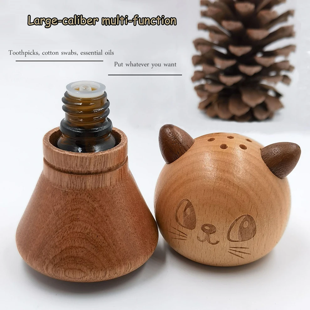 

Essential Oil Diffuser Japanese Style Cute Cats Spread Incense Wood Solid Wood Aroma Diffuser Purifying Air Home Furnishings