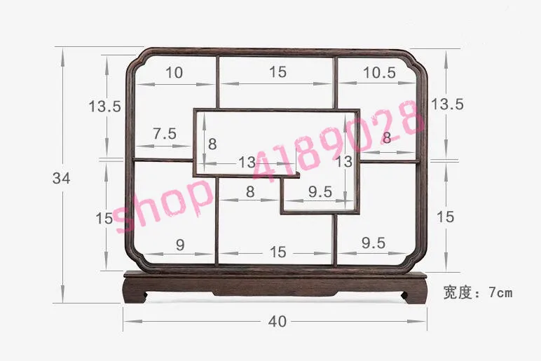 Твердая древесина куриное крыло дерево квадратный (большой размер) curio полки
