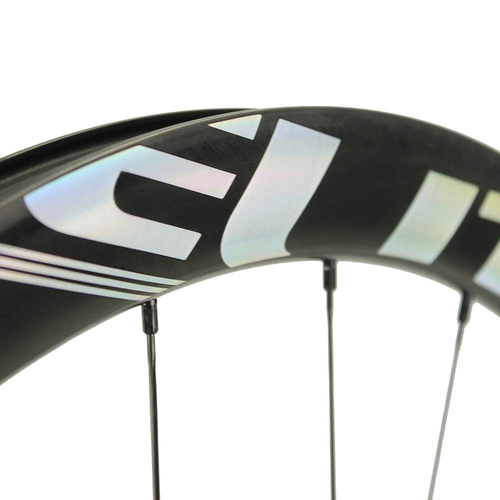 Günstig ELITEWHEELS 700C Straße Disc Fahrrad Laufradsatz Kies Carbon Räder 40mm Rim Tiefe Tubeless Kompatibel Ratsche System 36T Hub 24H UNC
