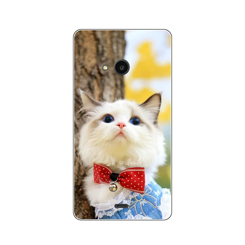 Милый чехол с рисунком животного кота для Nokia Lumia 535 1089 1090 540 рельефный мультяшный