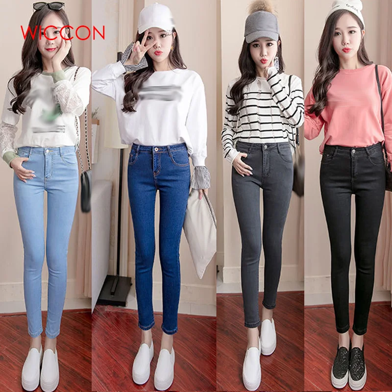 2020 джинсы-карандаш с высокой талией обтягивающие джинсы Стрейчевые Женские