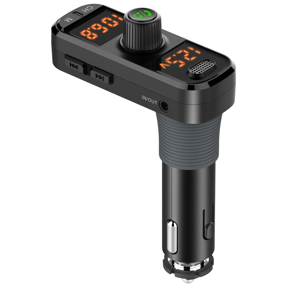 Bluetooth-compatible 5.0 FM Transmitter Audio Music Receiver Wireless Handsfree Car Kit Adapter USB Quick 3.0 Charger MP3 Player |