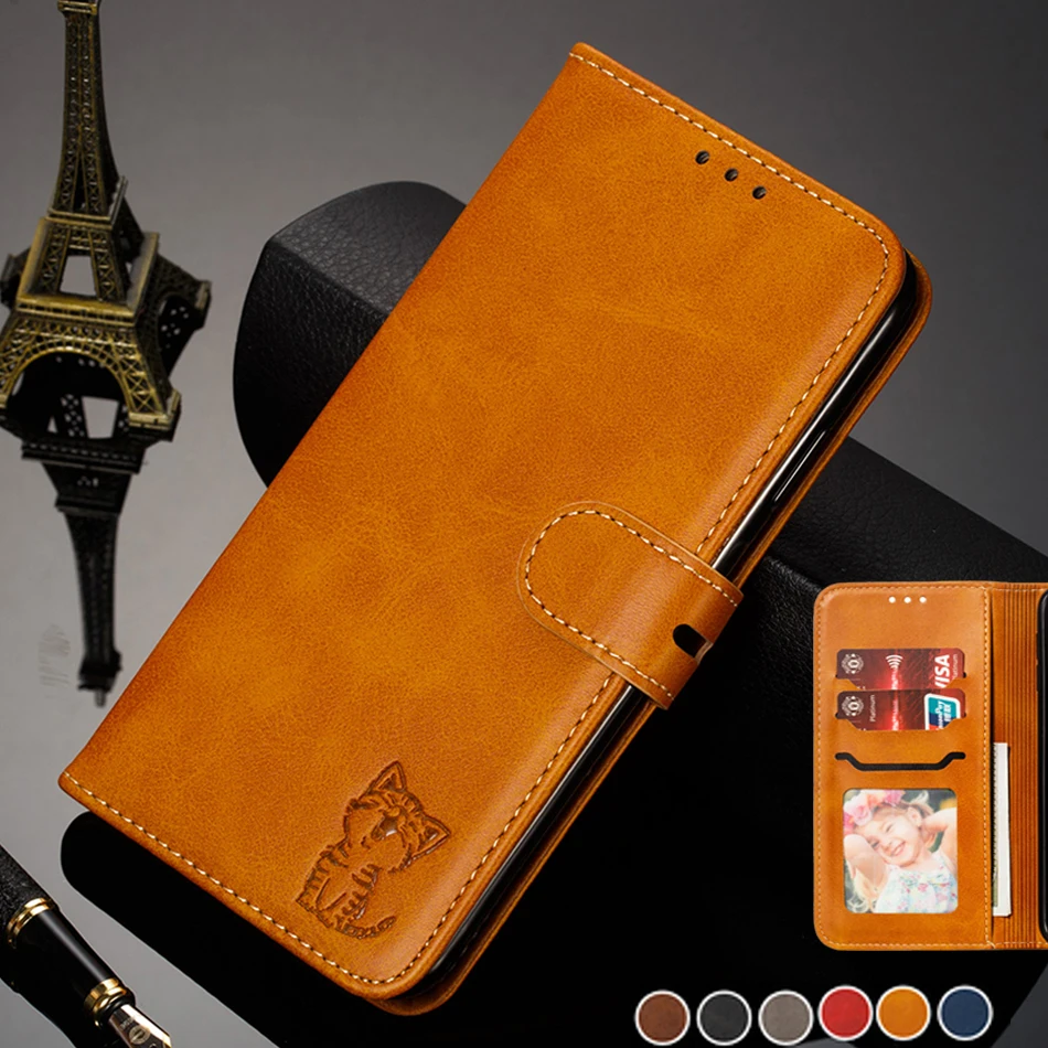 Чехол Кошелек Etui для Nokia 2 откидной деловой кожаный чехол с котом 3 4 6 7