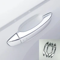 abs exterior door handle sequins decoration cover trim 8pcs for audi a6 c7 2012 2018 car styling decal stickers silver