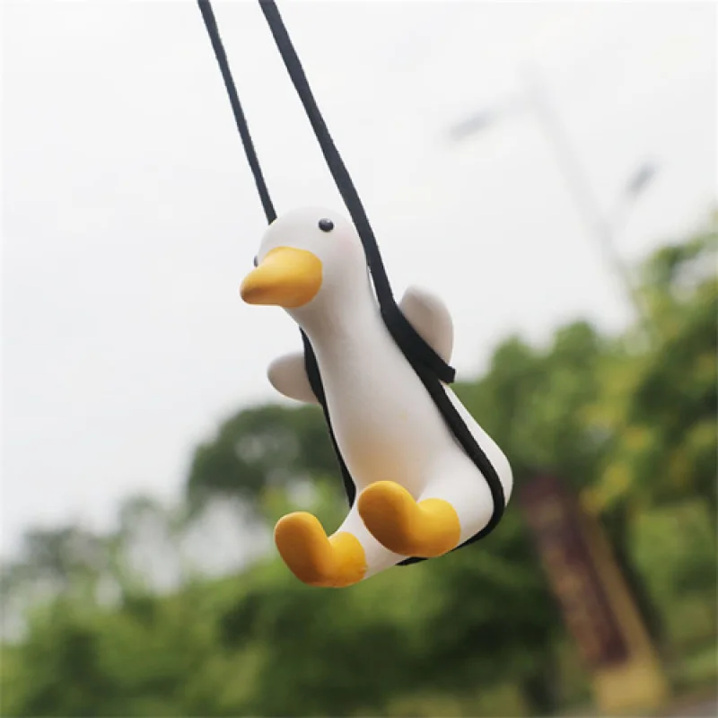 Hand-made cute little duck car pendant car pendant small fresh car rearview mirror pendant car