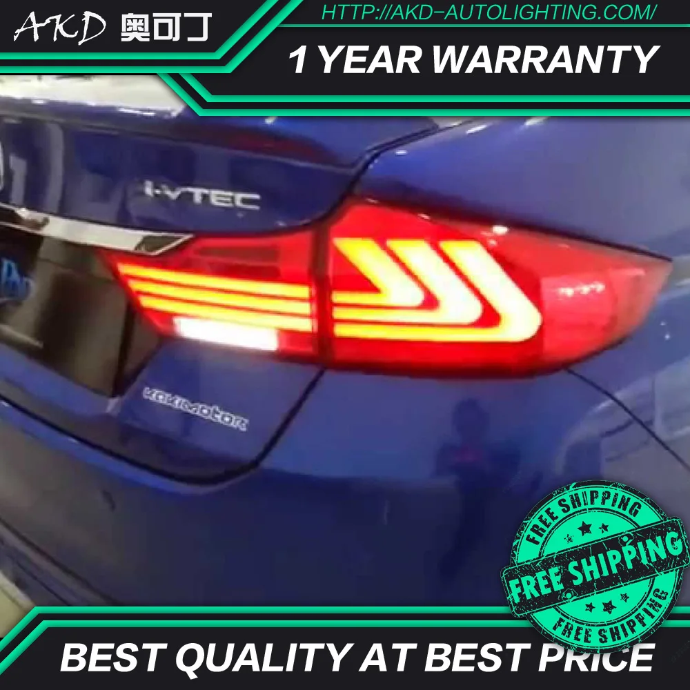 АКД автомобильного тюнинга задних фонарей для Honda City 2014-2016 сигнальных огней