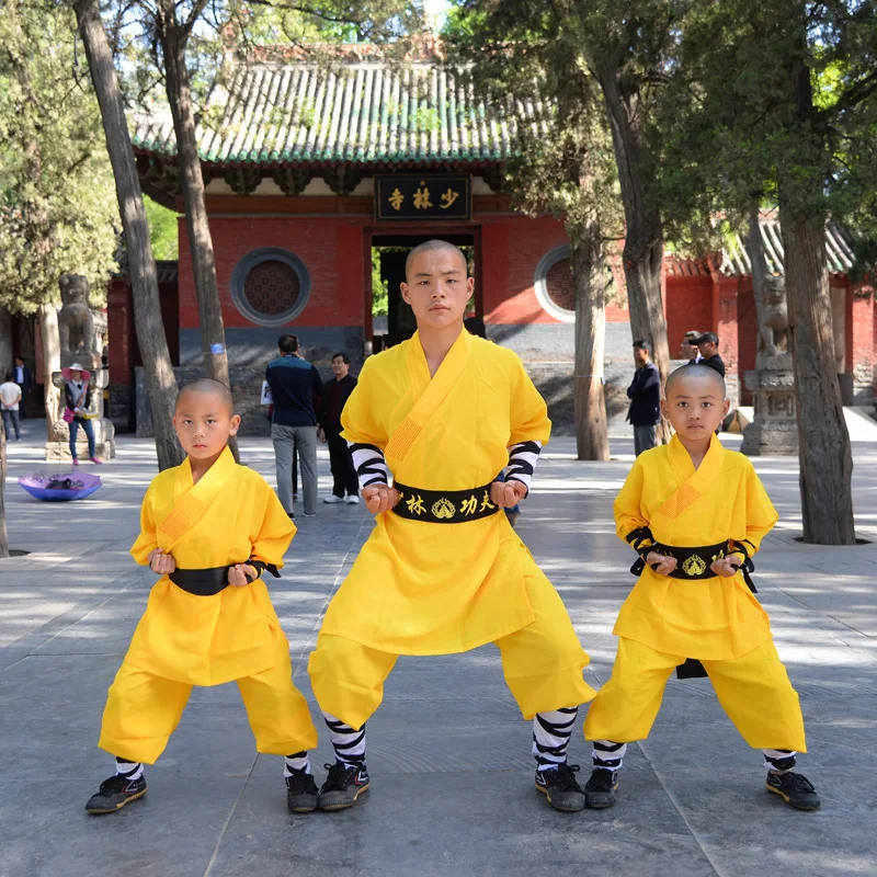 USHINE 016 wysokość 100cm-180cm satynowe dzieci ShaoLin KungFu jednolite kombinezony odzież kostium Anzug Man Boys |