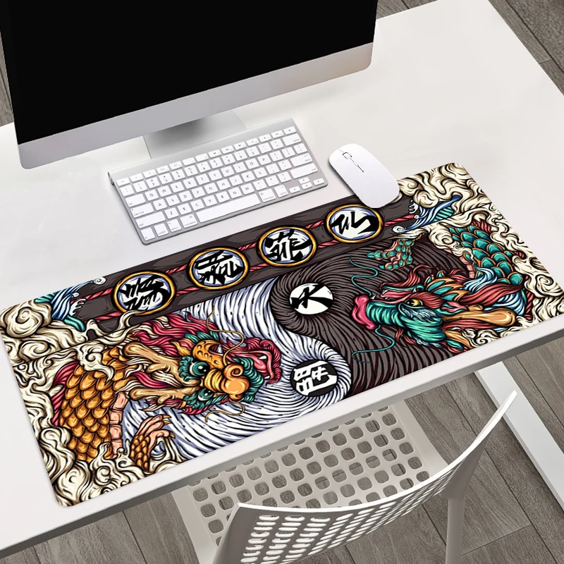 

Elements of Chinese Style Mouse Pad Anime Kawaii Table Rubber Keyboard Desk Mat Gabinete Gaming Accessory Red Dragon Mousepad