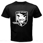 Мужская однотонная черная футболка FOX HOUND Special Force Group с металлическим снаряжением, размер S-3XL, футболка, свободный стиль