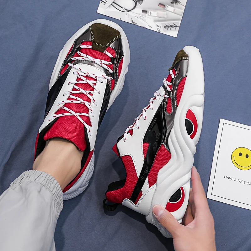 Кроссовки ZUFENG мужские на толстой подошве модная дышащая обувь платформе для