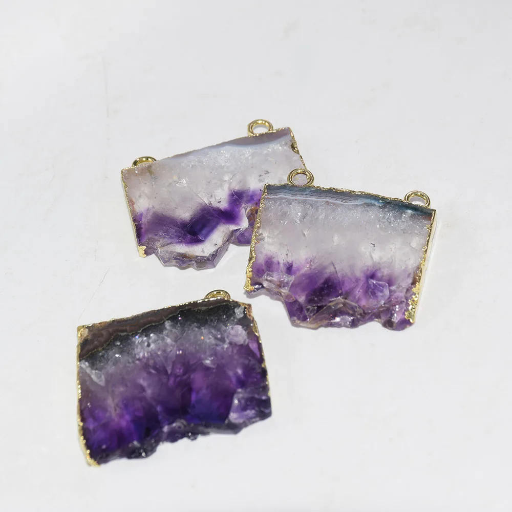 Модные ювелирные изделия искусственная Друза аметист соединитель камня женский