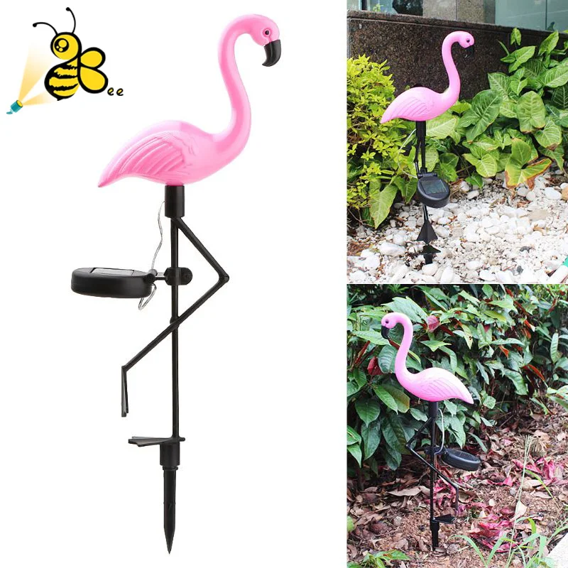 Солнечные Фламинго лужайка лампа садовый декор солнечные огни