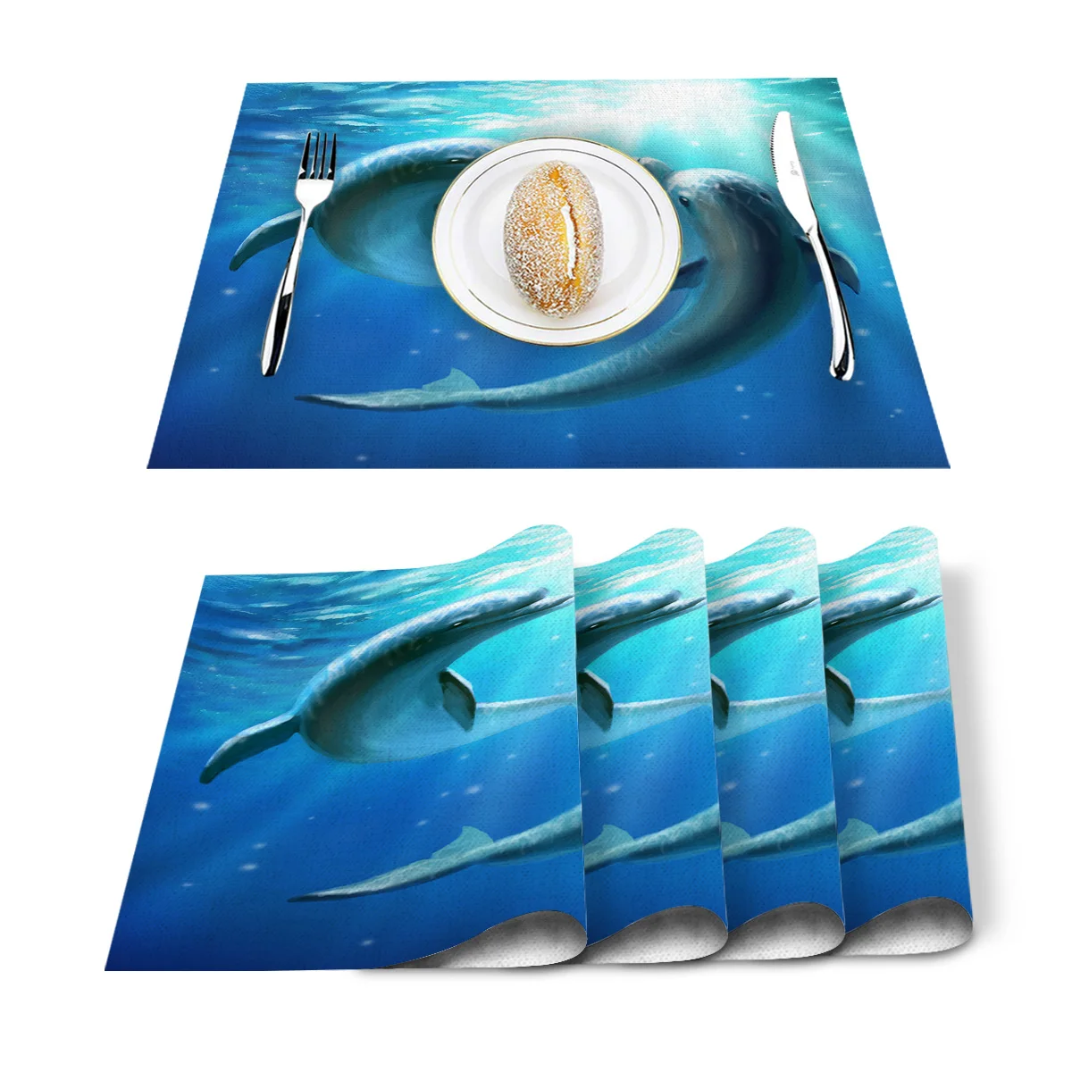 4 6 штук в партии комплект Коврики на стол для влюбленных Дельфин подводный мир с