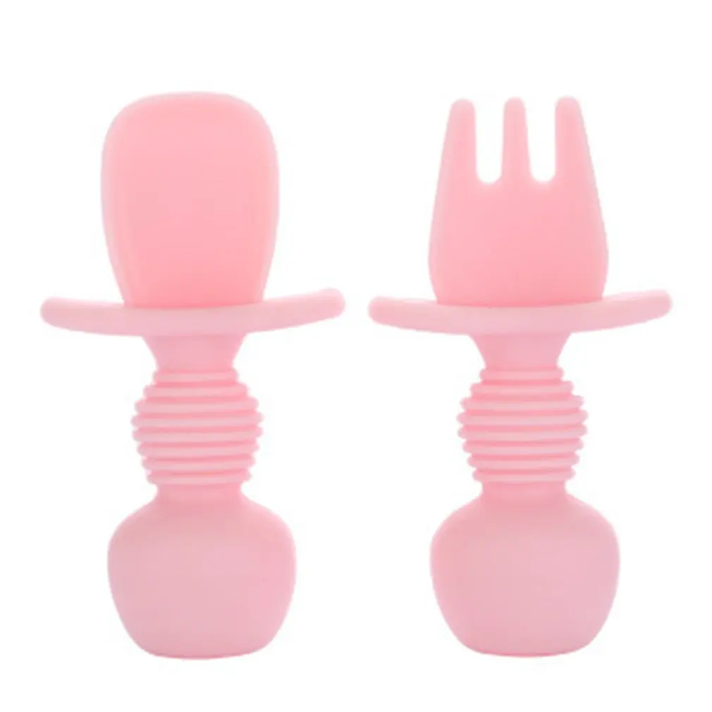 

Baby Learn To Eat Training Spoon Safe Material Food Feeding Spoon Food Grade Easy-to-clean Silicone Utensils