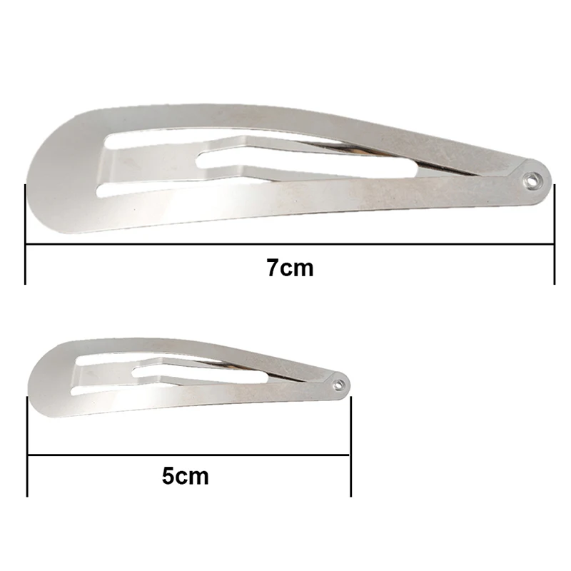 

10pcs/DIY Hairpin Silver Oval Water Drop Beauty Makeup Headdress Craft Hairpin Manual Snap Button Bow Hair Accessories