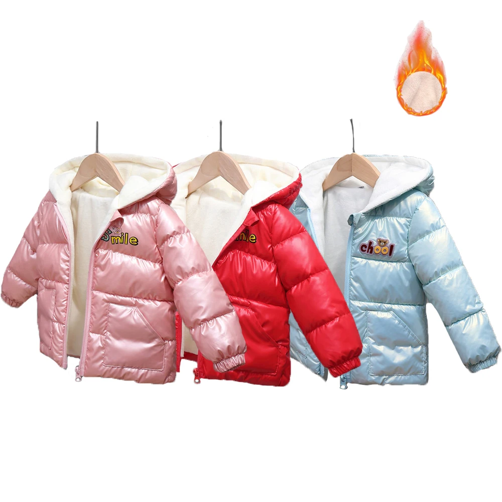 Куртка бархатная утепленная для девочек и мальчиков с капюшоном | Детская одежда