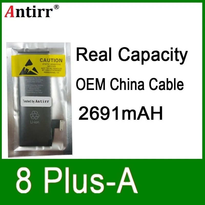 

10pcs/lot Real Capacity China Protection board 2691mAh 3.7V Battery for iPhone 8plus zero cycle replacement repair parts 8plus A