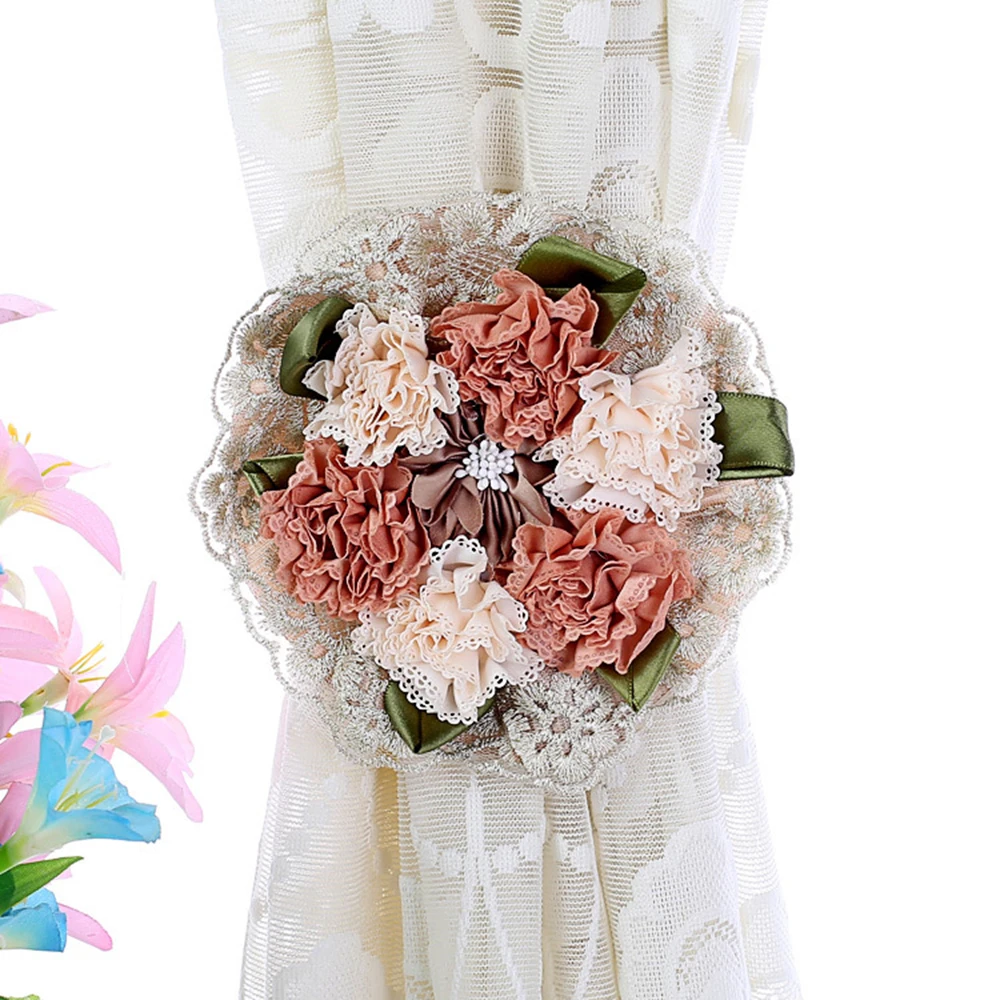 2 шт. занавески цветочные ремешки для дома гостиной с пряжкой хранения