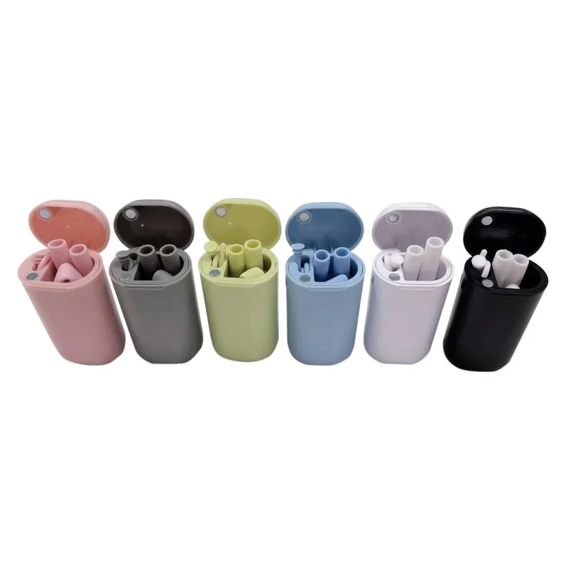 Уличная Питьевая солома с чистящей складной силиконовый щетка для чистки