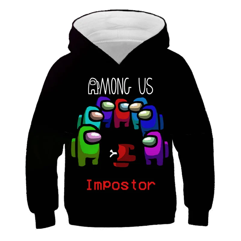 

2020 New Video Game Among Us Hoodie color Impostor Graphic Anime Cartoon Sweatshirt Girls Long Sleeve Hoodie Hip Hop Streetwear