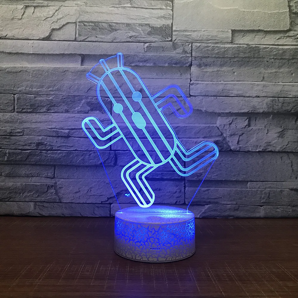 

Cactus LED RGB Night Light 7 Color Change Desk Light 121 Action Figure PVC Kids Toys Brinquedos Christmas Gift