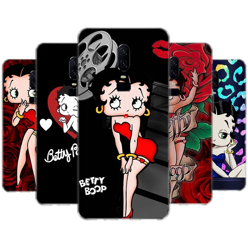 

Cute Cartoon Girl Betty Doll Case For OnePLus One Plus 1+ 9R 9 8T Nord 8 lite 7T 7 Pro 6T 6 5T 5 TPU Transparent Silicone Cover