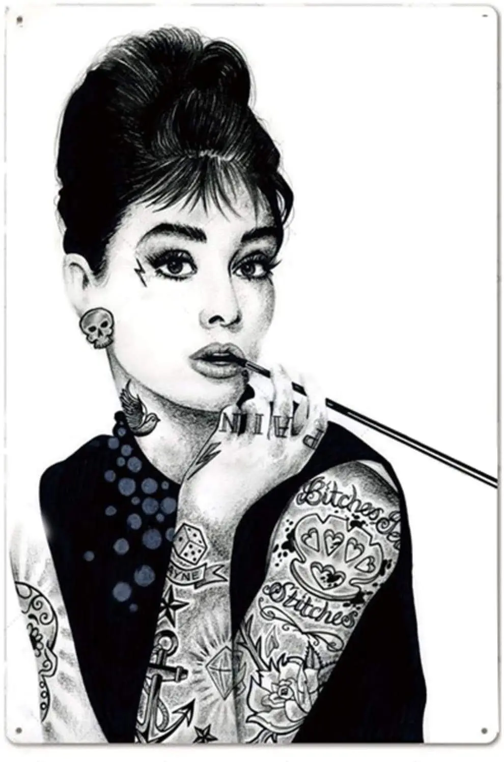 

Жестяной знак с татуировкой, украшение для стен в стиле фотостудии, привлекательный женский металлический знак, знак в виде пещеры, жестяна...