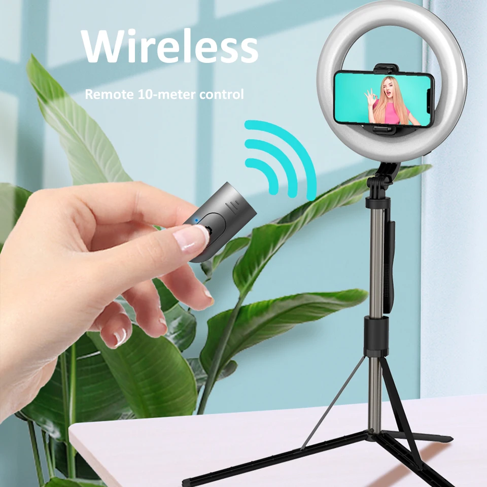 

L06 NEW 160cm selfie light wireless Bluetooth selfie stick mini tripod Handheld Extendable Monopod For phone youtube Video Live