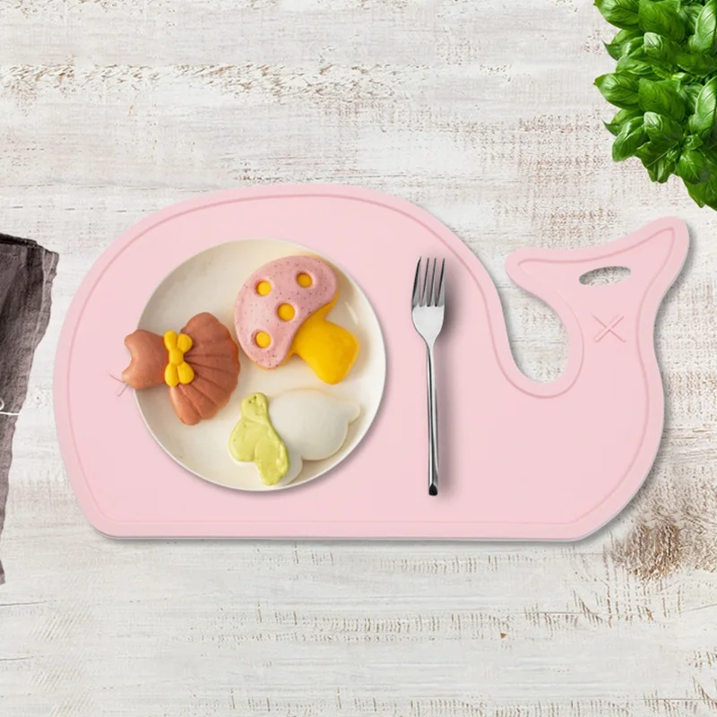 Нескользящий детский коврик милый в форме Кита силиконовые подставки BPA