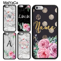 personalised floral gold marble initials name case for iphone 13 pro max 12 mini 11 pro max x xr xs max se 2020 7 8 plus cover
