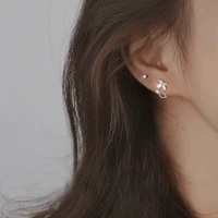 designer style silver color micro inlay zircon butterfly stud earring beautiful flower earrings for women girls gift jewelry